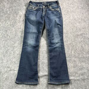 Silver Jeans Dark Blue Jeans Wom Blue Size 27 33 Suki Fluid Style Distress